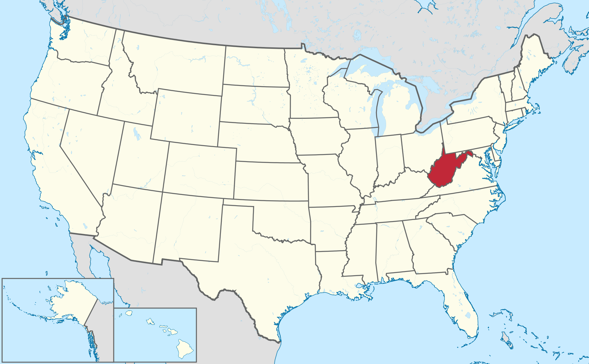 West Virginia in us